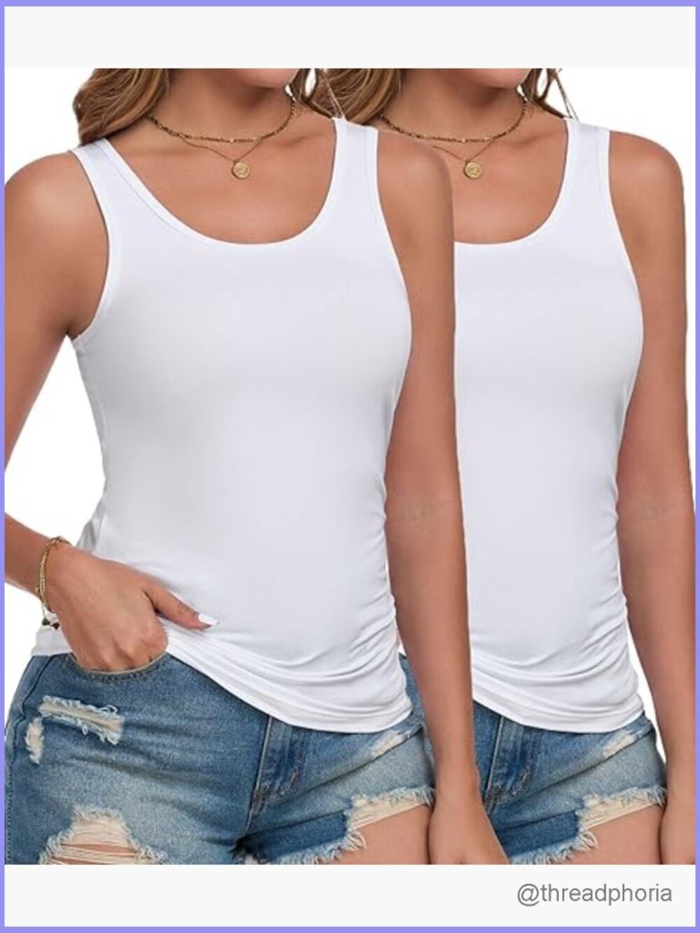 Micro Modal Tank Tops 2 Pack - Soft Silky Camis Undershirts for Women